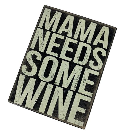 Wood Box Sign Message Momma Needs Wine Decor Home Humor Bar - Picture 2 of 9